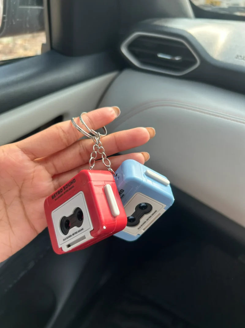 Timbrelic Mini Retro Cassette Voice Recorder Keychain