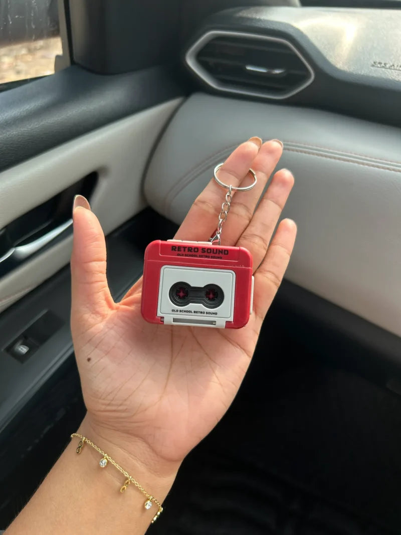 Timbrelic Mini Retro Cassette Voice Recorder Keychain