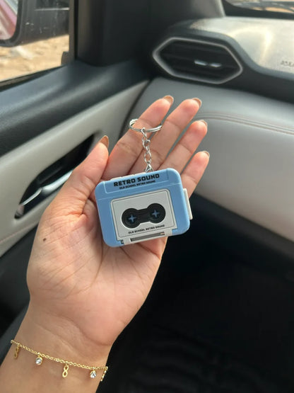 Timbrelic Mini Retro Cassette Voice Recorder Keychain