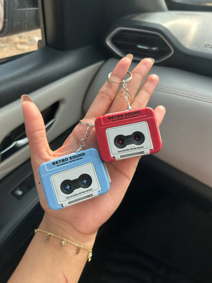 Timbrelic Mini Retro Cassette Voice Recorder Keychain