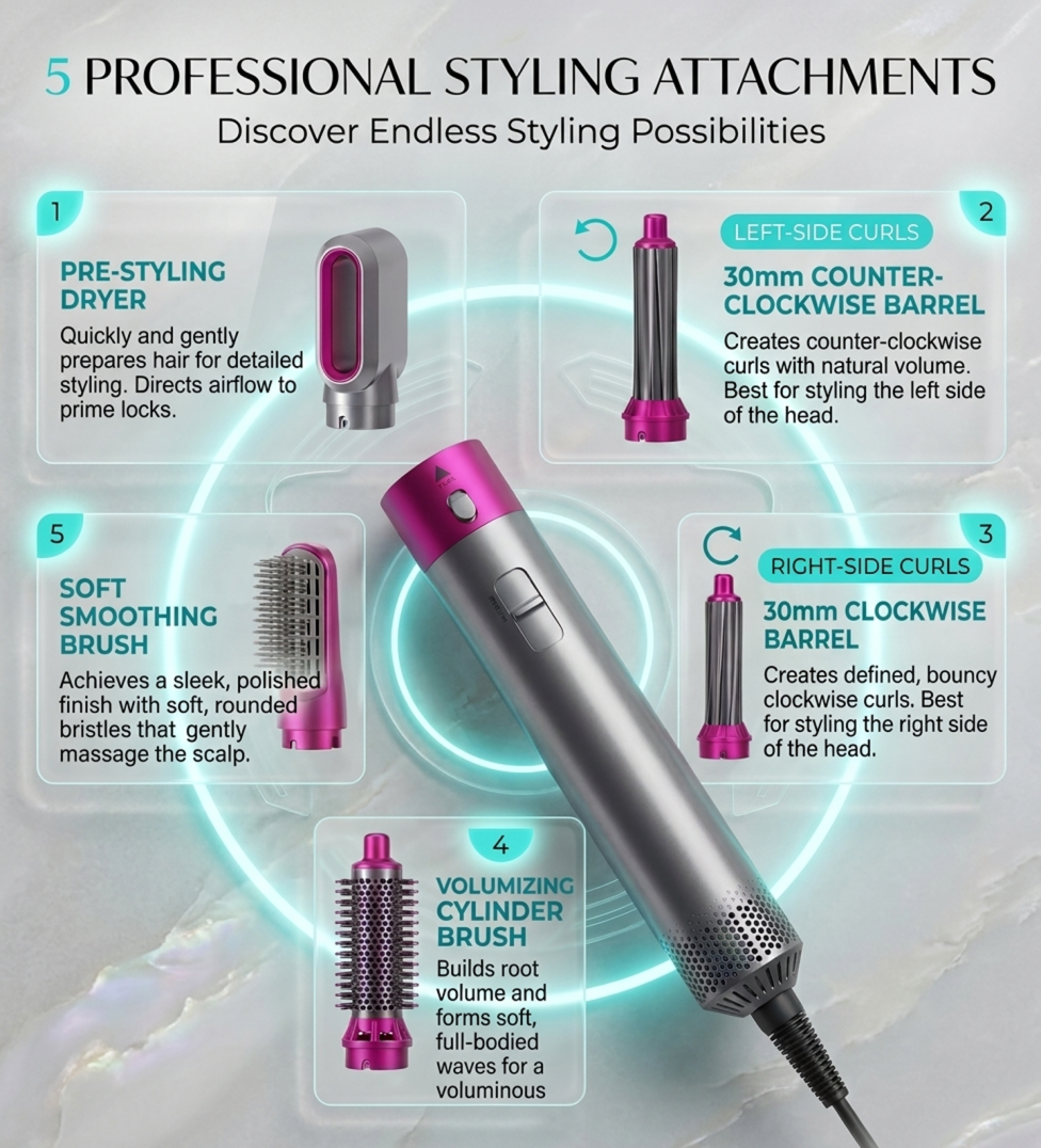 GlamHair 5-in-1 Multi Hair Styler